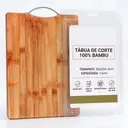 Tábua de Corte de Bambu Retangular 36x26 cm com Alça de Inox — imagem 2