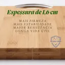 Tábua de Corte de Bambu Retangular 36x26 cm com Alça de Inox — imagem 3