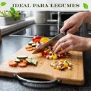 Tábua de Corte de Bambu Retangular 36x26 cm com Alça de Inox — imagem 7