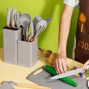 Kit 19 Peças Jogo de Utensílios Para Cozinha em Silicone Com Cabo de Madeira Completo Antiaderente — imagem 9