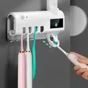 Suporte para 4 Escovas de Dentes com Luz UV e Dispenser de Pasta — USB