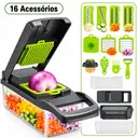 Fatiador Profissional Multifuncional De Aço Inoxidável 16 Em 1 Para Vegetais/Frutas/Legumes — imagem 7